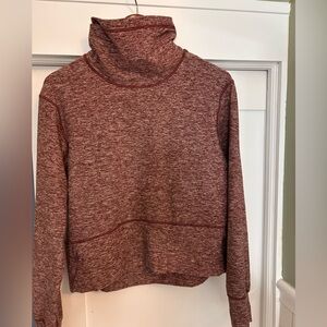 lululemon athletica Heathered Burgundy Funnel Neck Cozy Sweatshirt
